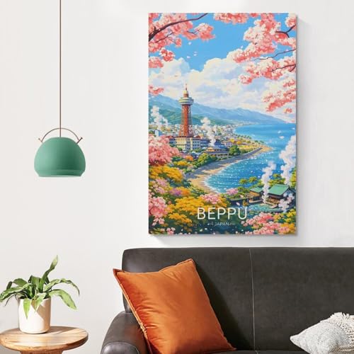 Tableau Beppu Japan Cherry Blossom déco murale moderne de salon - 4