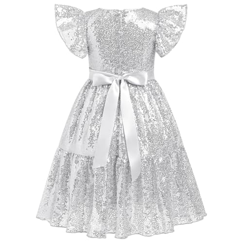 IDOPIP Flower Girl Sequin Ruffle Tutu Dress for Kids Wedding Pageant Party Formal Gown Princess Birthday Communion Dresses2