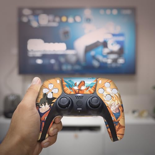 Image of Overpowered Gokku Custom PS-5 Controller Wireless compatible with Play-Station 5 Console by BCB Controllers | Proudly Customized in USA with Permanent HYDRO-DIP Printing (NOT JUST A SKIN)