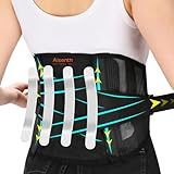Aisenth Lumbar Support Back Brace for Men & Women - Relief for Lower Back Pain,Herniated Disc,Sciatica,Honeycomb Mesh Design,Double Adjustable Straps & 4 Memory Steel Supports,Work,Sports & Daily Use