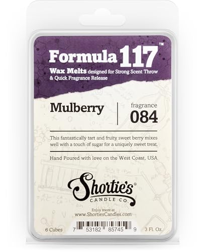 Shortie's Candle Company Mulberry Wax Melts - Formula 117-1 Highly Scented 3 Oz. Bar - Made with Natural Oils - Christmas & Holiday Air Freshener Cubes Collection