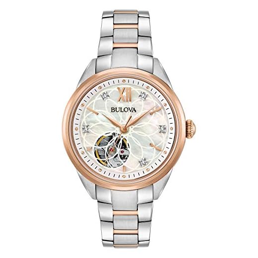 Bulova Women's Automatic-self-Wind Watch with Stainless-Steel Strap, Two Tone, 15 (Model: 98P170)
