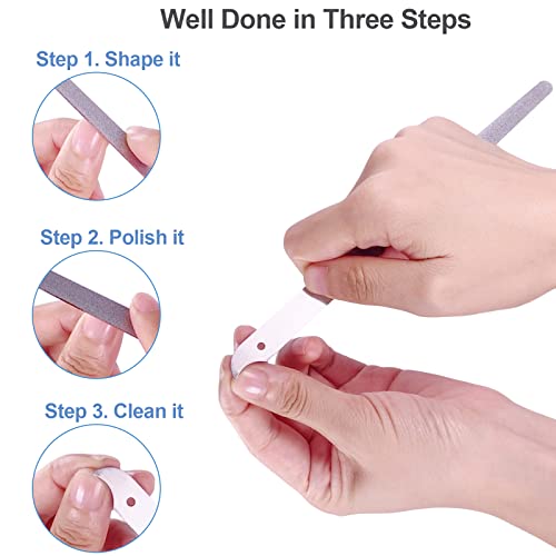 Metal Nail File (4 Pack), 8 Inches Long Stainless Steel Fingernail Files For Natural Nails, Sharp Pointed Tip Curved Finger Nail Files Diamond Heavy Dudty Nail Filers Sapphire Grit #TOP1