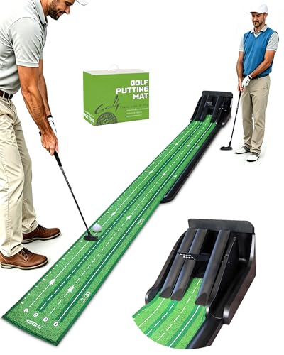 Indoor Golf Putting Mat with Auto Ball Return