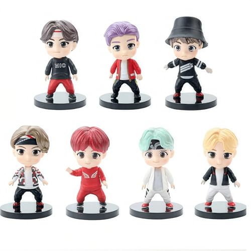 Surprise September 7pcs Cake Toppers Character Set Action Figures Toys, Mini Figurines Dolls Birthday Party Supplies Car Desktop Birthday Decorations (C)