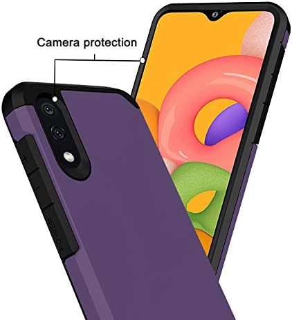 Starhemei Galaxy A01 Case (US Version), Shock Absorption Double Layer Rubber Case Full-Body Protective Case Cover for Samsung Galaxy A01 (Purple)