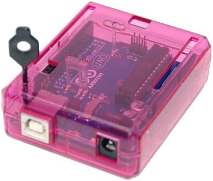 sb components Premium Arduino Uno Case Enclosure Protective Transparent Case Cover for Arduino UNO R3 (Pink) - ROHS Compliant