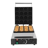Commercial Waffle Maker, 16 Grids 1750W Nonstick Stainless Steel Round Belgian Waffle Machine, Electric Mini Waffle Iron for Restaurant Bakery Snack Bar Family