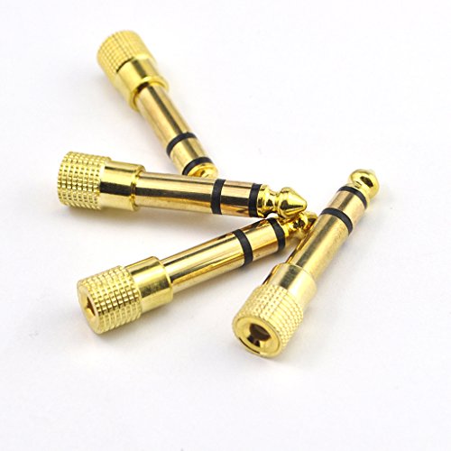 Ikkegol 1/8 Inch 3.5Mm Female To 6.5Mm 1/4 Male Stereo Microphone Headphone Jack Audio Adapter Plug Connector Gold Plated, 4 Pack #TOP6