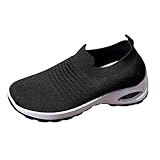 Zapatos X Camareros Volar Tejido Malla Transpirable Zapatos de Mujer Redondo Bajo Suave Fondo Transpirable Zapatillas Deportivas para Caminar, Negro , 37 EU