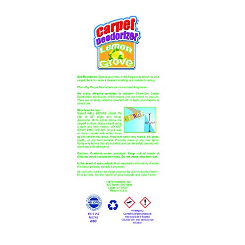 Chem-Dry Carpet Deodorizer (Lemon Grove) - With Built-In Soil Resistance #TOP1