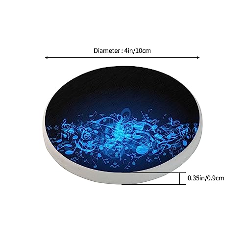 Diatomite notes de musique bleues 10cm sous-verre isolant table