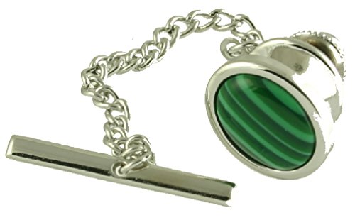 Malaquita verde para regalo en pasador de corbata con bolsa elegante