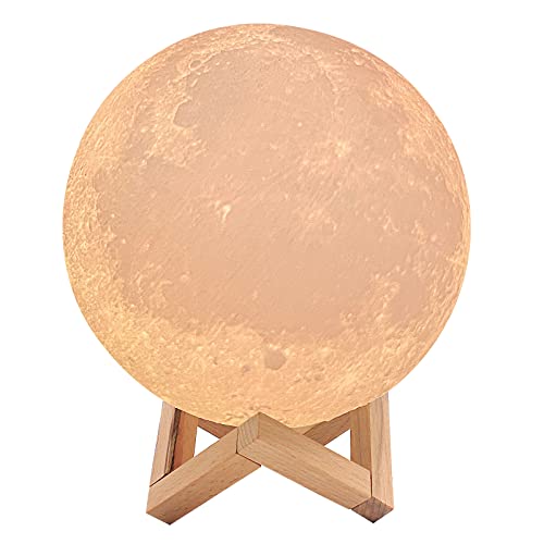 Veilleuse LED en forme de lune avec impression 3D à intensité variable 16 couleurs RVB rechargeable par USB et contrôle tactile et télécommande et lumières lunaires, cadeaux d'anniversaire Cover