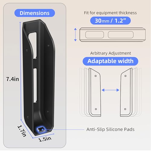 ELETIUO Wall-Mounted Scale Holder with Adhesive &Screws -Fits Most Digital Scales (Up to 1.2"/30mm Thick),Anti-Slip Silicone Pads,Space-Saving Bathroom/Bedroom Organizer-Easy to Install, Black - image 7