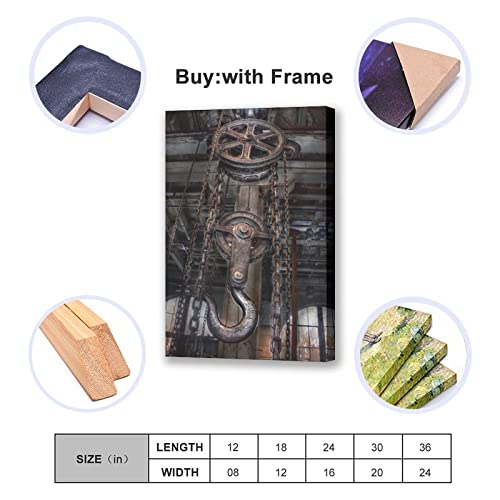 Xiaoq Steampunk Industrial Huge Lift Old Mechanic Workshop Canvas Poster Wall Art Decor Print Picture Paintings For Living Room Bedroom Decoration 24X36Inchs(60X90Cm) #TOP4