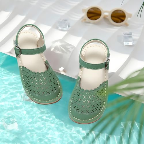 Image of THEE BRON Toddler Girls Espadrilles Sandals Hollow Out Rustic Dress Shoes
