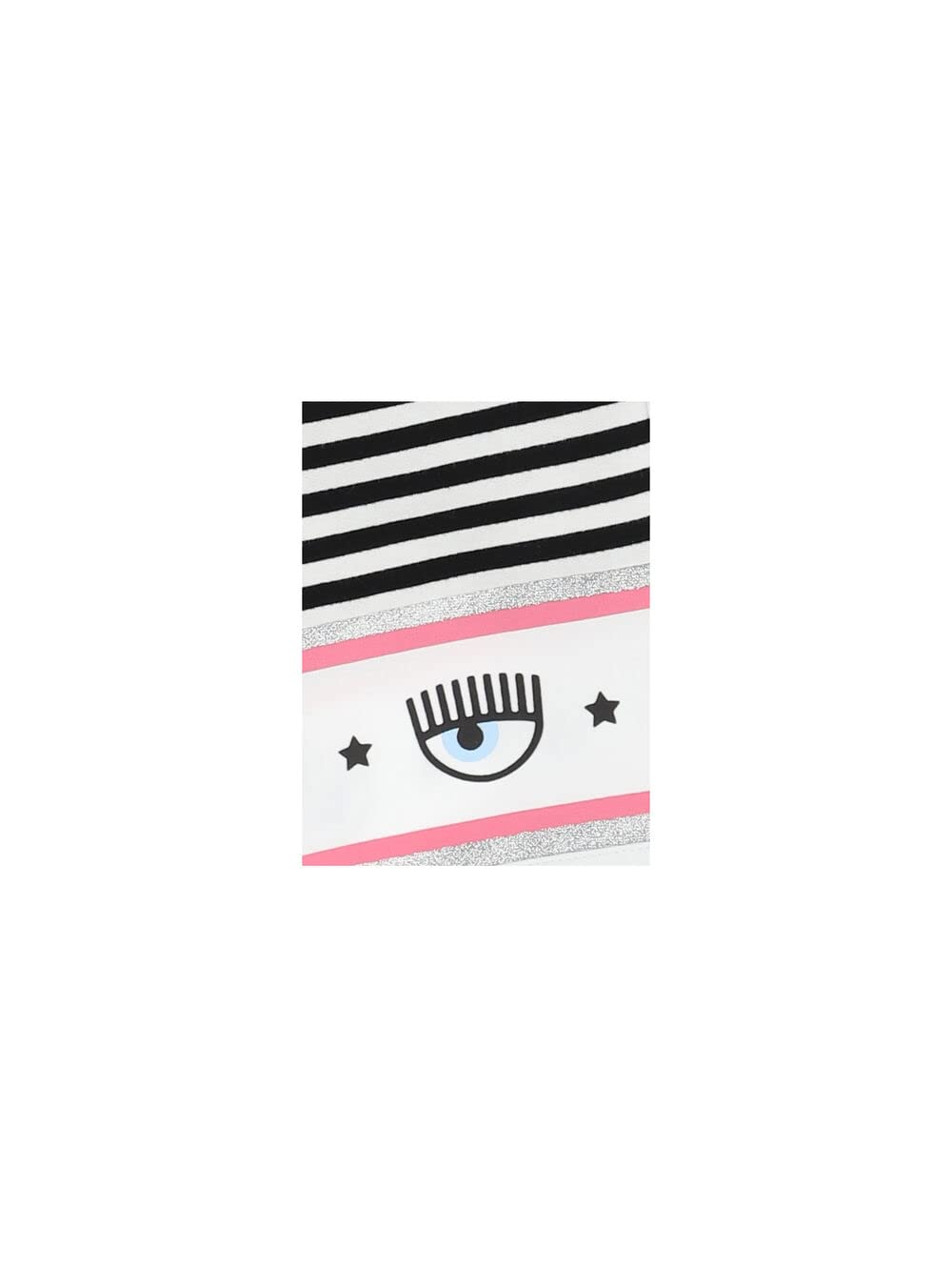 Chiara Ferragni Bermuda Rigato Bianco Nero con Banda Maxilogomania