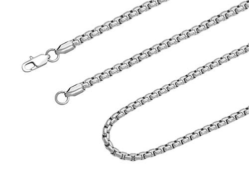 HAQUIL Stainless Steel Square Box Link Box Chain Necklace, Jewelry Gift for Men and Women 16/18/20/22/24/26/28/30