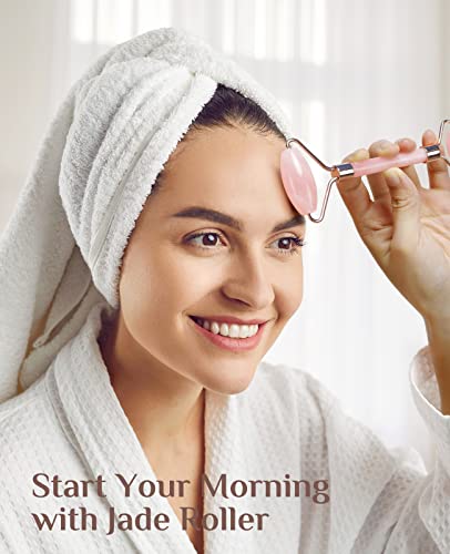 Jade Roller & Gua Sha Set, Face Roller For Skin Care Routine, Reduce Puffiness And Improve Wrinkles, Massage Tools Relieve Fine Lines For Face Neck, And Eye Treatment #TOP4