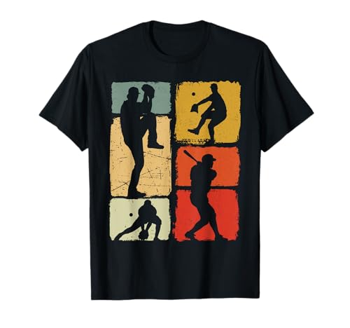 Giocatore di baseball retrò Uomini Ragazzi Bambini Vintage Baseball Maglietta