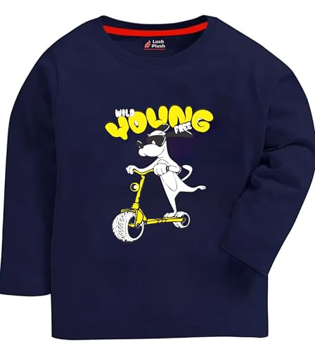 Image of Lush Plush Boys Cotton Full Sleeves Printed T-Shirt (Multicolor) Combo Pack