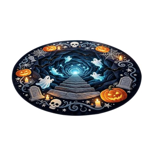 Visual Hole Design Anti-slip Decorative Runner Hole Illusion Rug | Halloween Floor Rug Hole Illusion Rug for Home Living Room Be