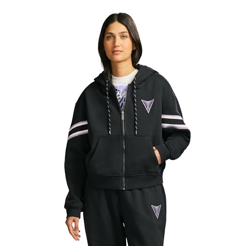 GAME 7 X WNBA Womens Officially Licensed Cropped Full Zip Hooded Fleece Sweatshirt