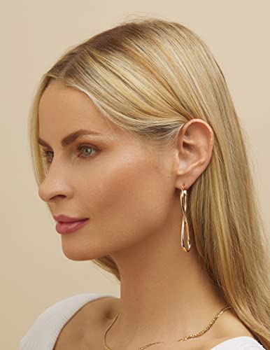 Barzel 18k Gold Plated Infinity Crazy 8 Hoop Earrings3