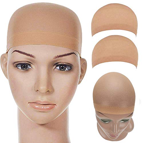 2 Pack Wig Cap Nylon Stocking Wig Caps for Women Light Brown