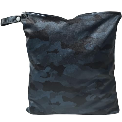Wet Bag for Gym Clothes Black Camo - 12.6" x