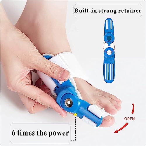 Hiseeyo Upgrated Bunion Corrector，Bunion Corrector For Women Big Toe Hallux Valgus Brace Splint Pads Big Toe Separators Straightener With Inner Silicone Pad And Anti-Slip Heel Strap (One Item, Blue) #TOP2