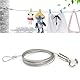 BUYGOO Drahtseil Stahlseil Edelstahlseil - 2Stück 2m einstellbar Edelstahl Draht Seil Ø 1,5mm mit Schleife und Haken, Heavy Duty für Bilder Licht DIY Lampe Kleiderbügel Max 30 KG