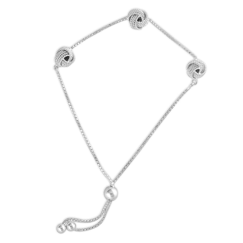LeCalla 925 Sterling Silver BIS Hallmarked Twisted Station Love-Knot Sliding Bolo Bracelet for Women and Girls (B0CRHJBRCF) Amazon Price History, Amazon Price Tracker