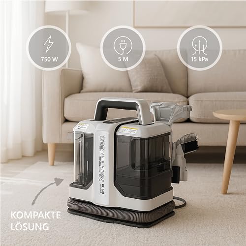 Silva Schneider SC 7500 Spot Cleaner – Polster- & Teppich-Nassreiniger, 750W, 15 kPa Saugleistung, Dual-Wassertank, kompakte Lösung für Teppiche, Polster, Autositze & Stoffe