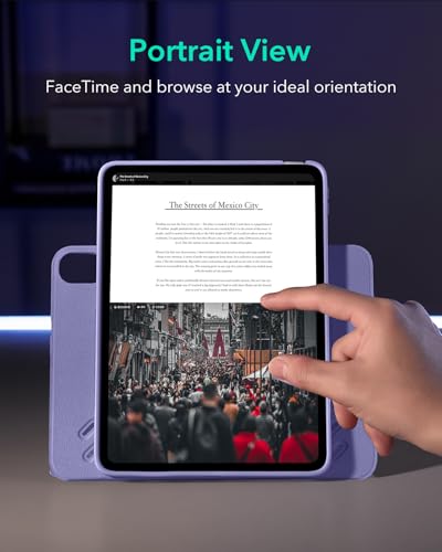 Image of ESR for iPad A16 Case, iPad 11th /10th Generation Case (2025 /2022), Removable Magnetic Cover with Pencil Charging & Storage, Adjustable Portrait /Landscape Stand, 9 Standing Angles, Shift Series, Purple