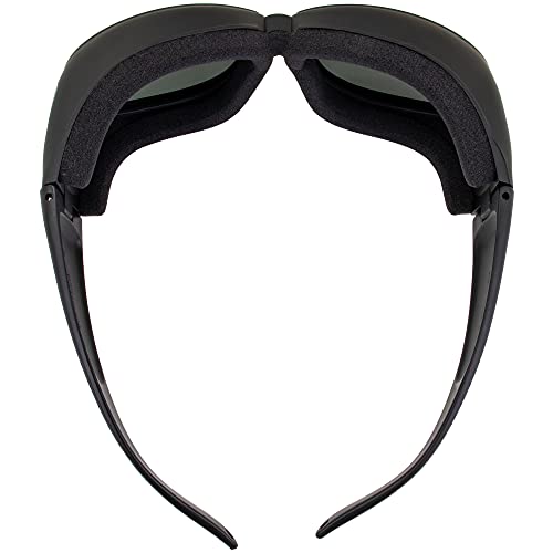 3 Pairs Of Global Vision Outfitter Padded Motorcycle Safety Sunglasses Z87.1 Anti-Fog Over-The-Glasses Black Frame W/Clear Smoke & Driving Mirror Lenses #TOP5