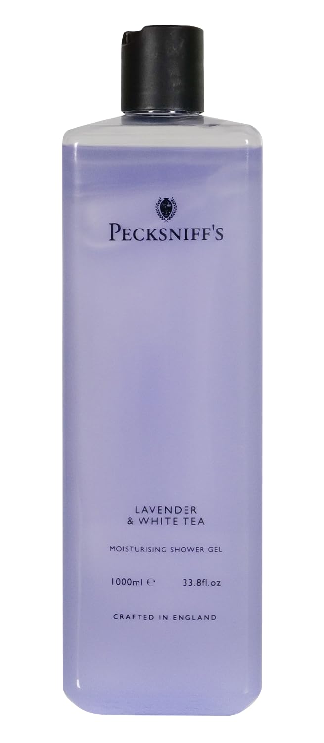 Pecksniffs 33 8 Fluid Oz Shower Gel Lavender White Tea - Gentle Cleanser for Sensitive Skin - Moisturizing