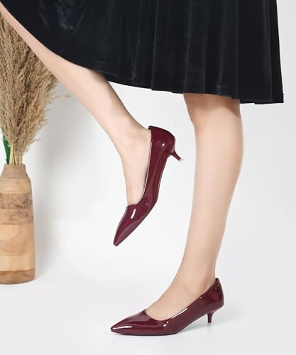 Image of JM LOOKS Women Pointed Toe Kitten Heel Pumps for Office, Formal Meetings and Everyday Wear