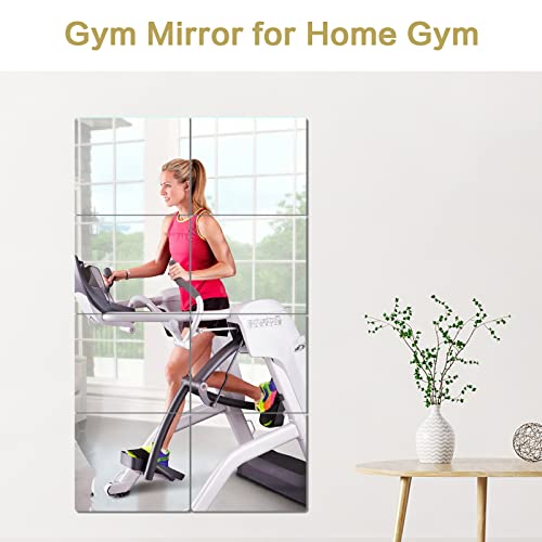 Adisen Shatterproof Full Length Wall Mirror Tiles 48'' X 14'' ( 4 Pack 12'' X 14''), Extra Thick 1/8", Unbreakable Acrylic Mirror Full Body Wall Mounted For Dedroom, Gym Mirror For Home Gym… #TOP4