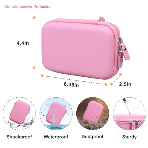 Image of Elonbo Carrying Case for Make It Real Snap N' Glam Hair Styling Set, Girls Hair Styling Tool Storage Bag, Butterfly Gem Travel Organizer, Pocket fits Reusable Bead Clips, Gems Accents, Dark Pink