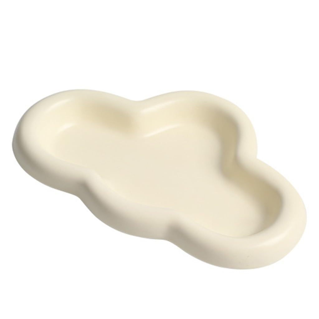Bandeja de Almacenamiento de Joyas de cerámica, Bandeja de Mesa de Centro, Bandeja de Llaves Estilo Nube, Bandeja de Entrada, Bandeja de joyería de Escritorio, Almacenamiento de CE