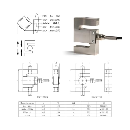 Capteur de charge de type S HX711 500 kg traction compression - 4