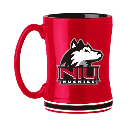 Logo Brands NCAA Northern Illinois 14oz Relief Mug Officially Licensed | Ceramic Coffee Mug | 14 Fluid Ounces | Tonal Design