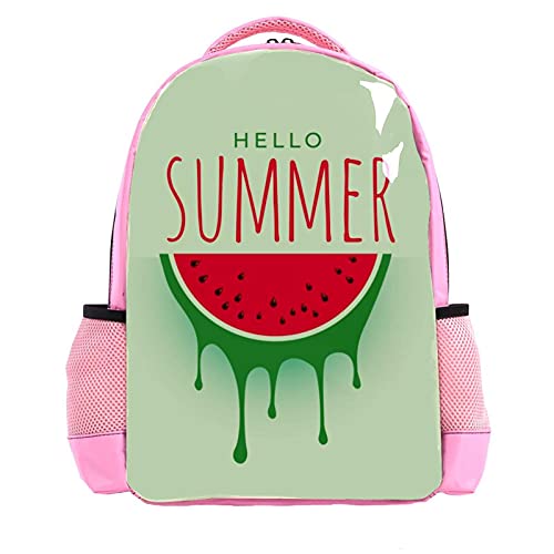 Sac à dos d'écolier étanche et léger avec imprimé pastèque ergonomique