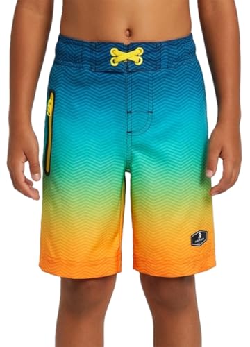 Image of Rokka&Rolla Boys' 4-Way Stretch Swim Trunks Board Shorts Bathing Suit Swimwear with Mesh Lining, UPF 50+