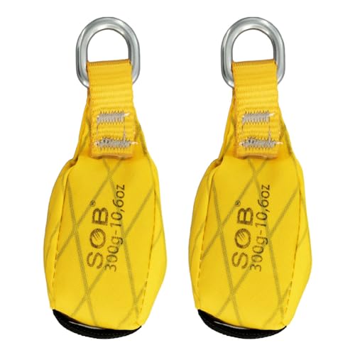 RESQT Throw Weight Bag Durable Climbing Rope Bag for Arborists Professional Multi Throw Bag for Tree Rock Spelunking (2Pcs Yellow 300G)