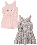 Calvin Klein Girls' 2 Pieces Pack Dress and Romper, Rose Quartz/Print, 6