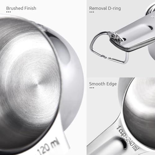 Image of U-Taste Measuring Cups and Spoons, 18 /8 Stainless Steel Measure Set of 12