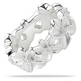 Bague Femme en Plaqué argent Vinani Bague - Couronne de Fleur - sable lustré - Argent 925 - Taille 54 (17.2) - RBK54